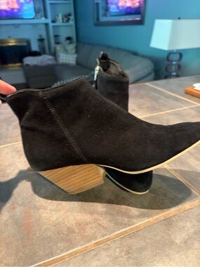 Dolce Vita Black Suede Pointed Ankle Booties